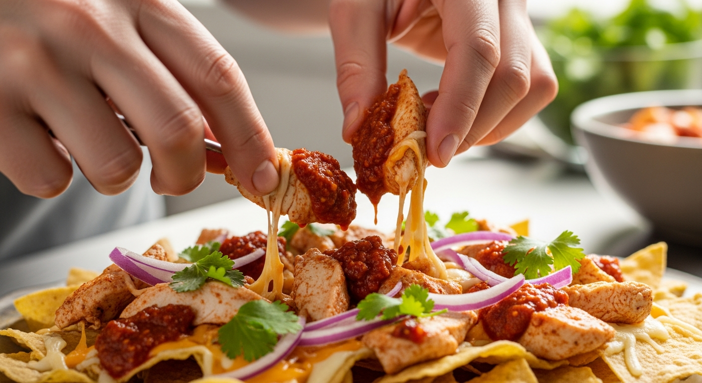 Preparación DE LA RECETA: Nachos de pollo